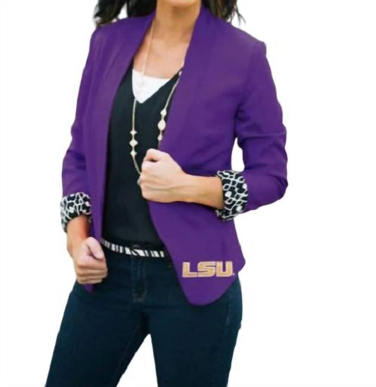 Gameday Couture - LSU Ikat Logo Lined Blazer
