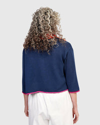 Alembika - Tri-color Collared Cardigan