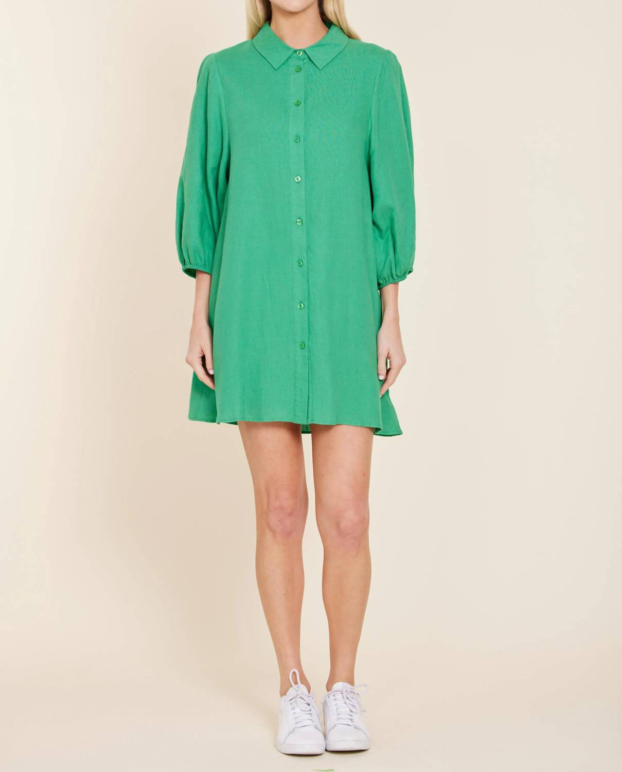 Dolce Cabo - Linen Exaggerated Sleeve Mini Dress