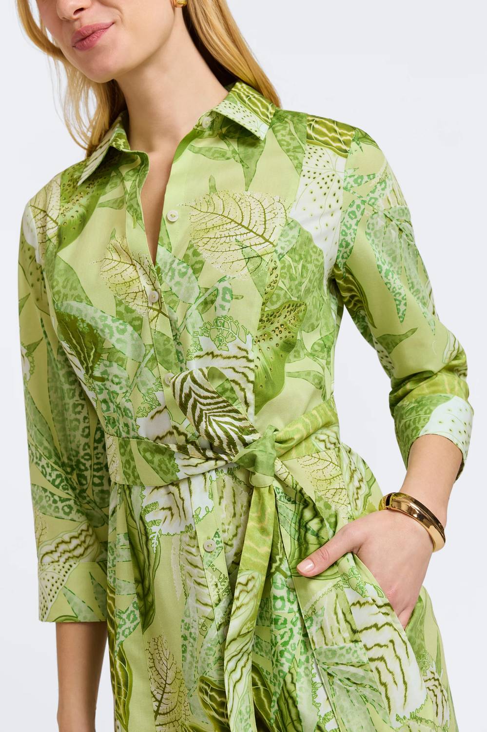 Foxcroft - Fiona Jungle Leaves Dress