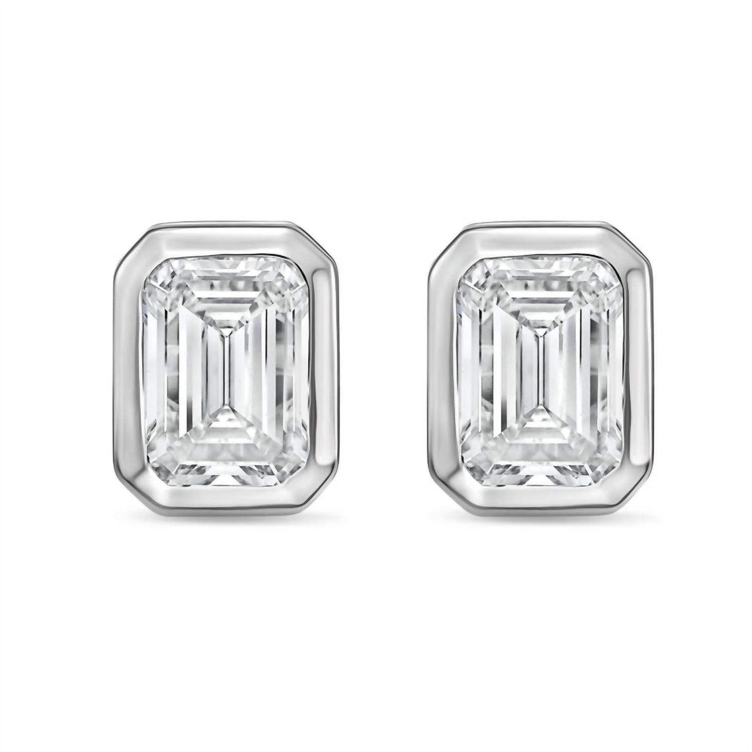 Diana M Jewels - Women's Emerald Lab-grown Diamond Stud Earrings (3.00 Tcw) - Signature