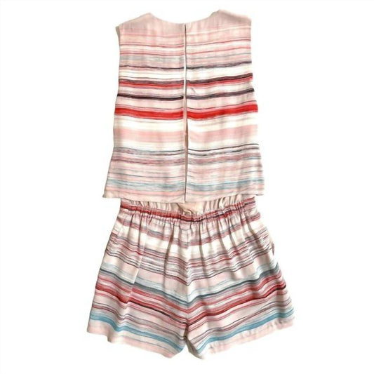 1.State - Playsuit Elastic Waist Striped Sleeveless Romper