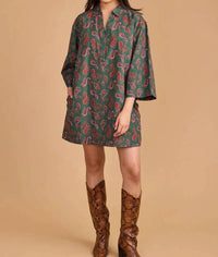 Double A Colette Dress in winter paisley - women's dress