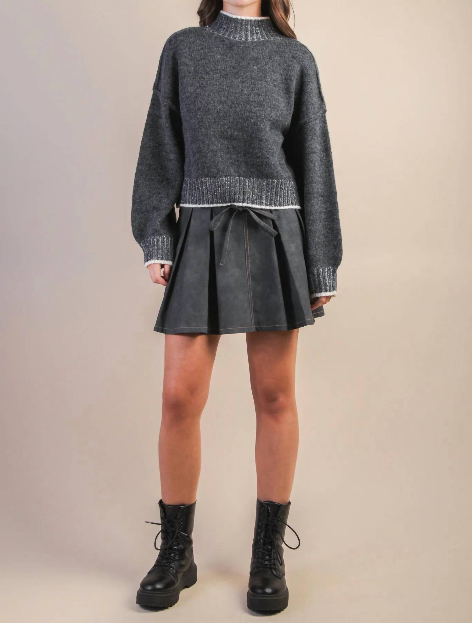 Very J - Outlaw Chic Pleated Mini Skort