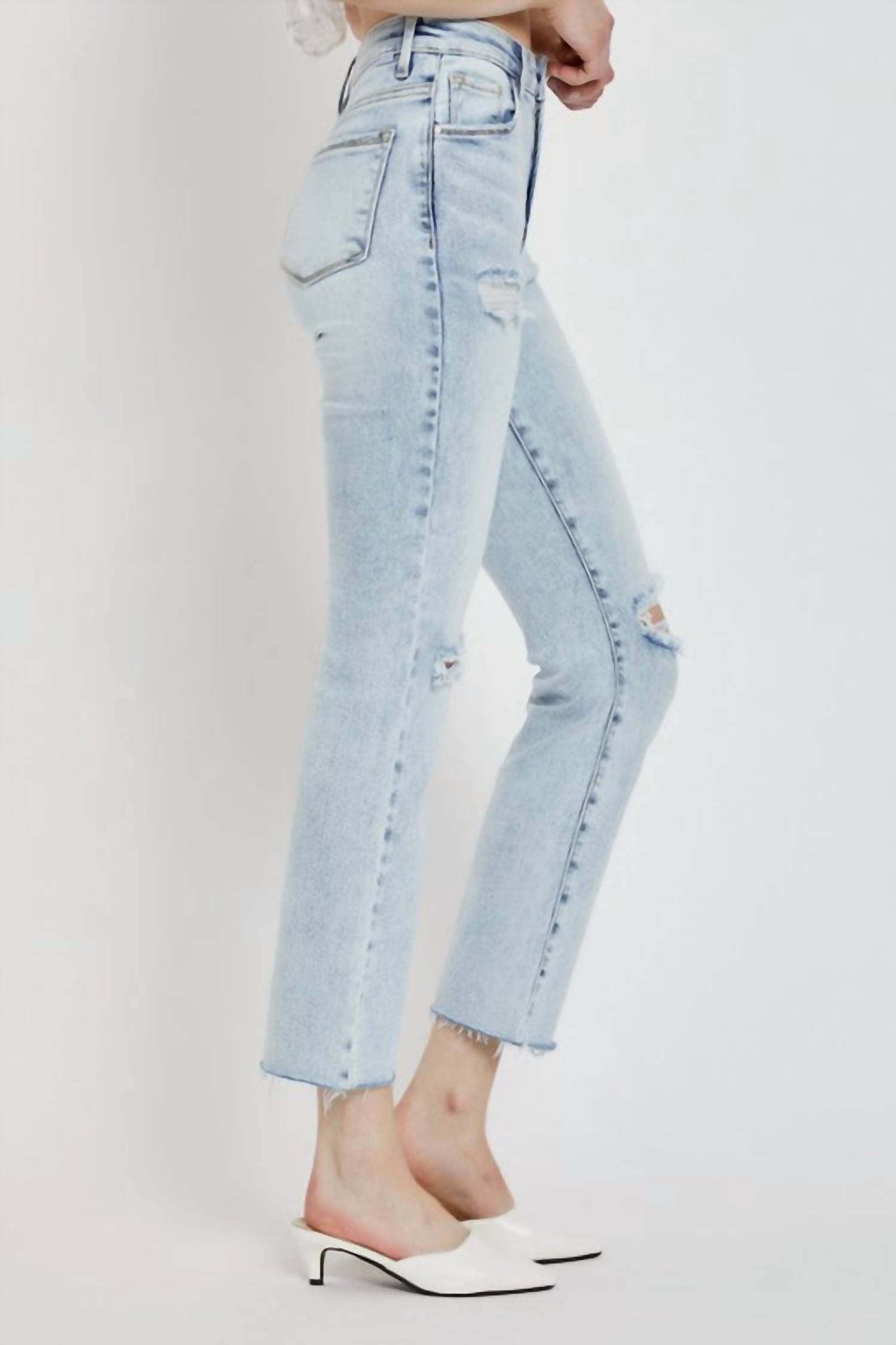 Risen - High Rise Ankle Straight Jeans