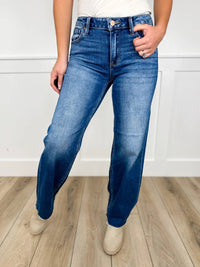 Risen - Bridget Tummy Control Mid-rise Raw Hem Straight Leg Jeans