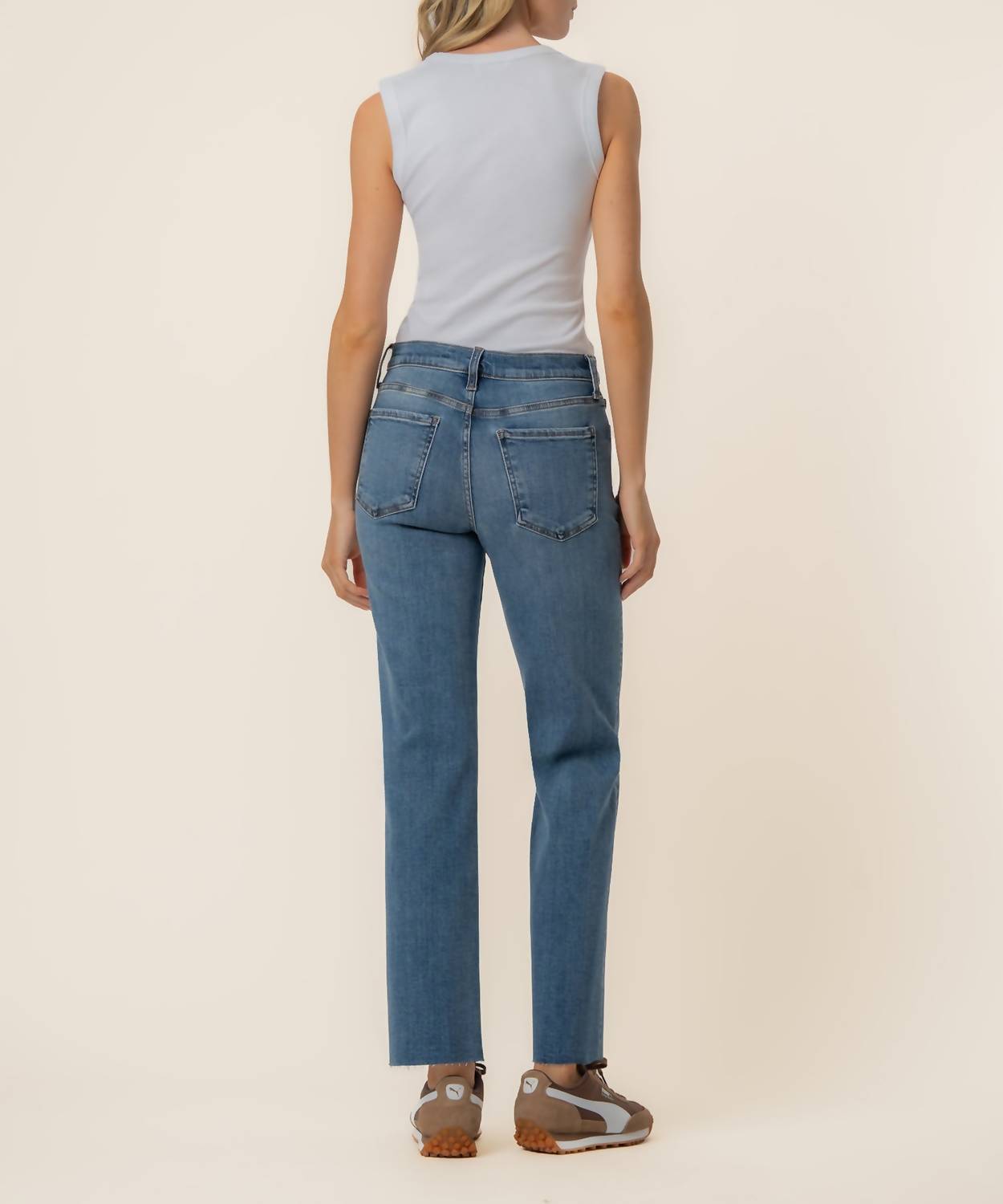 KUT FROM THE KLOTH Avery High Rise Straight Leg Jeans in style wash - women's jeans - alternate view