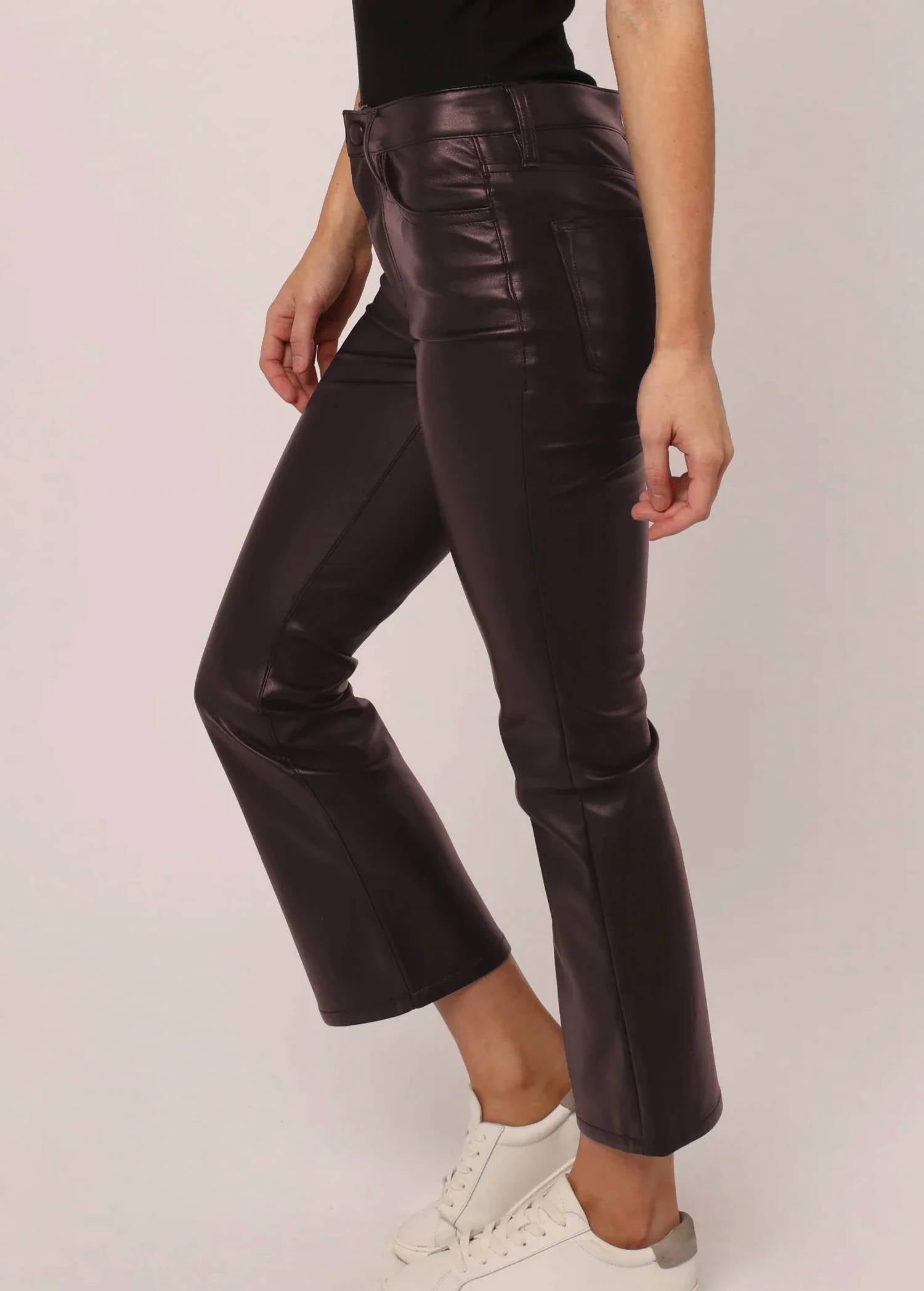 Dear John Denim - Jeanne Leather Crop Flare Pants