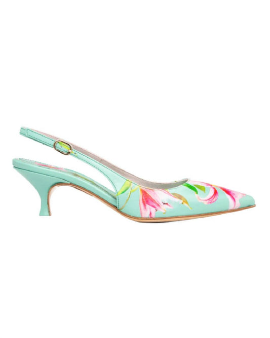 Beautiisoles By Robyn Shreiber - Women's Cancun Floral Printed Leather Slingback