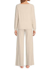 Barefoot Dreams - Jersey Roll Pullover & Wide Leg Pant Set