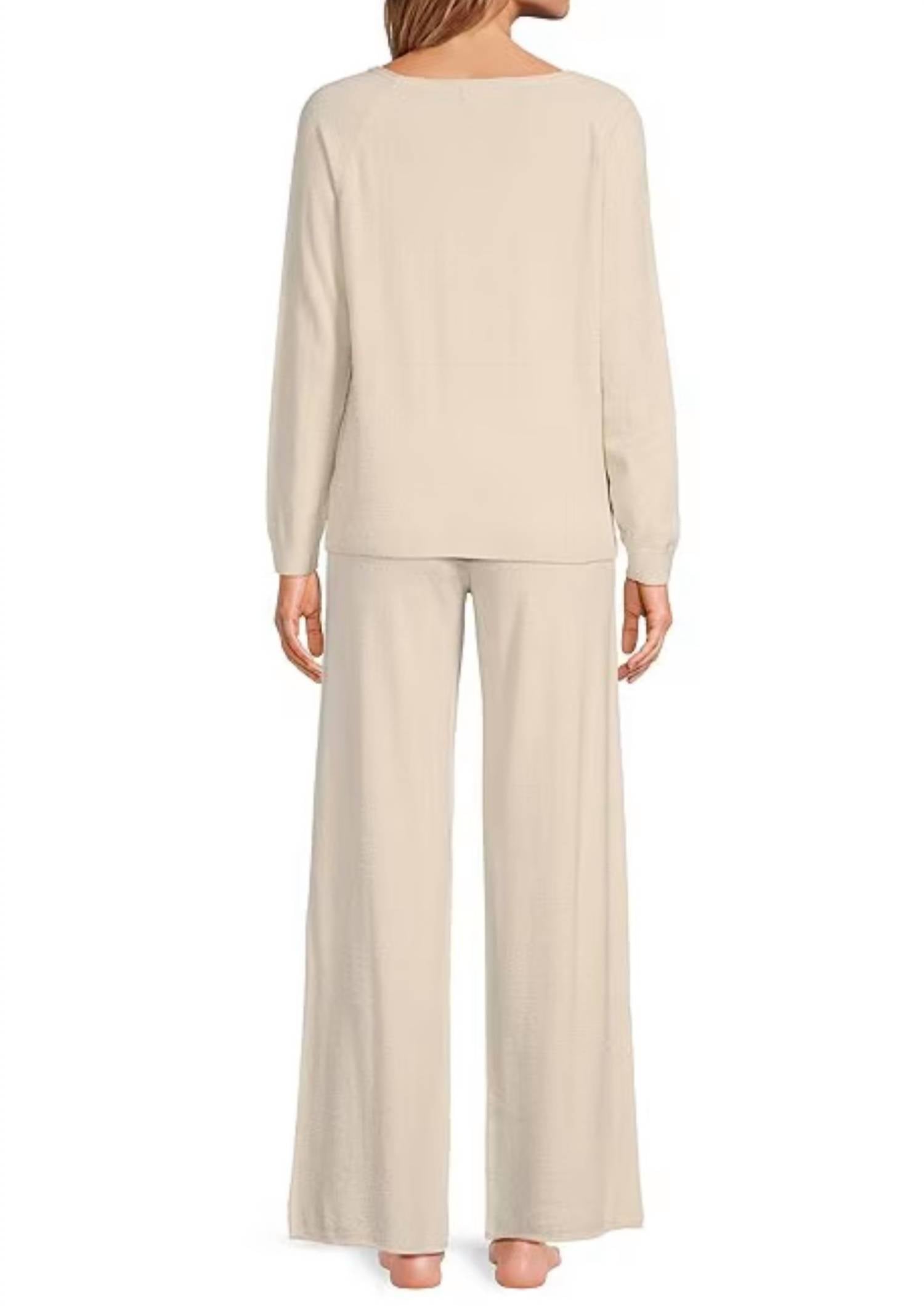 Barefoot Dreams - Jersey Roll Pullover & Wide Leg Pant Set