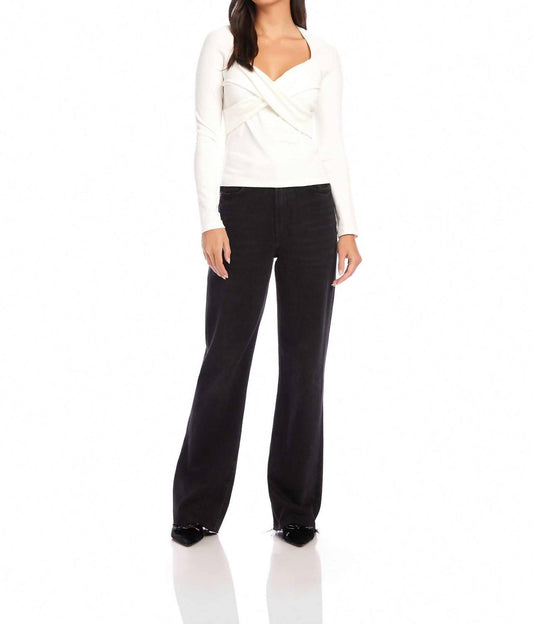 Fifteen Twenty - Zelda Long Sleeve Crossover Top