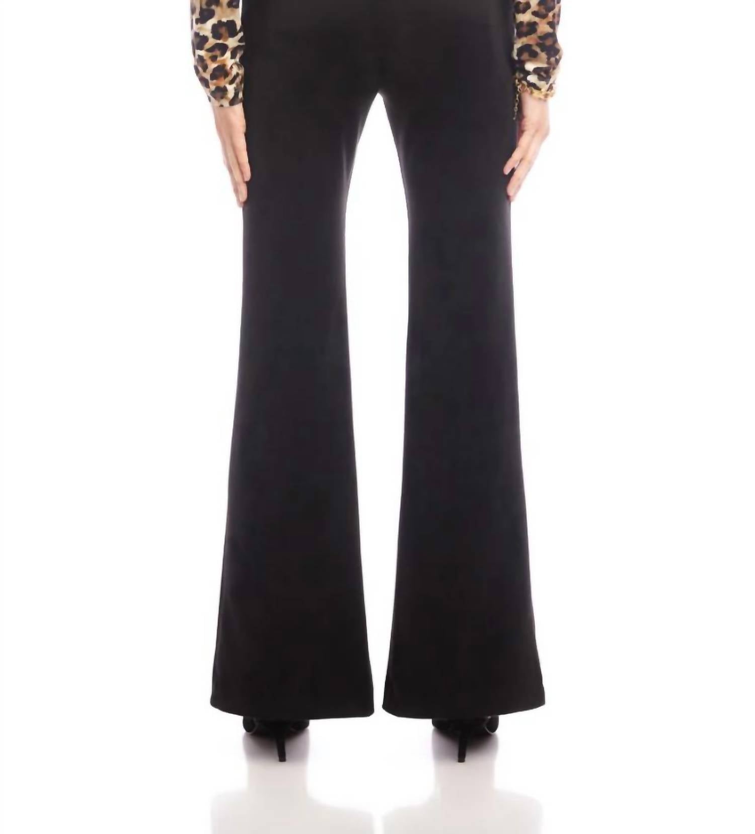 Karen Kane Faux Suede Front Slit Pant in black - women's pants - alternate view