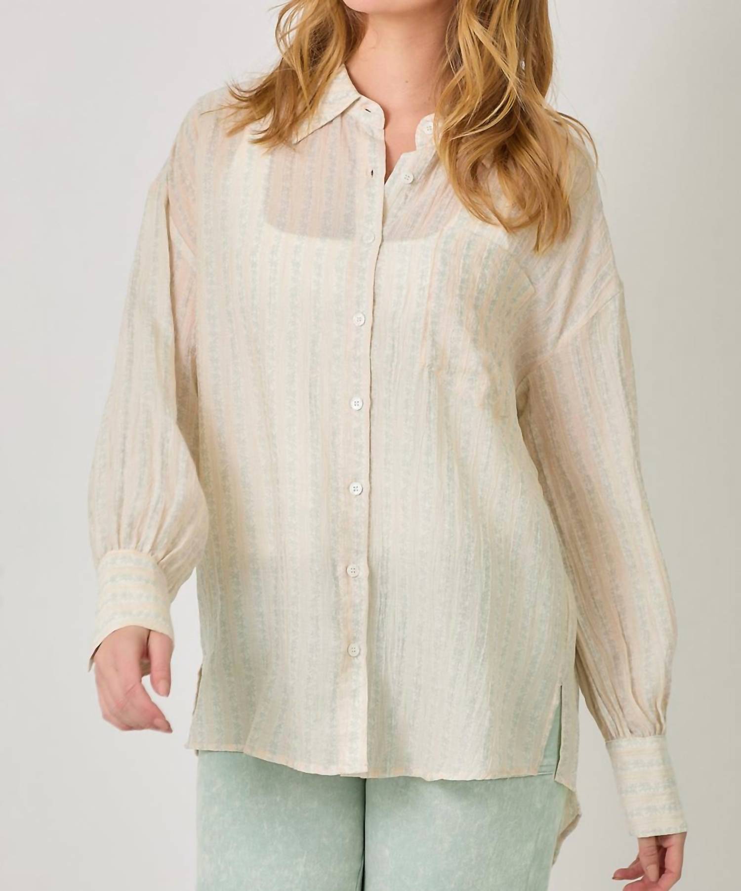 Mystree - Oversized Button Up Shirt