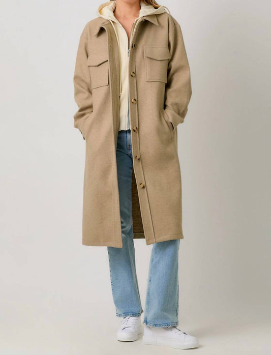 Mystree - Twofer Hoodie Solid Coat