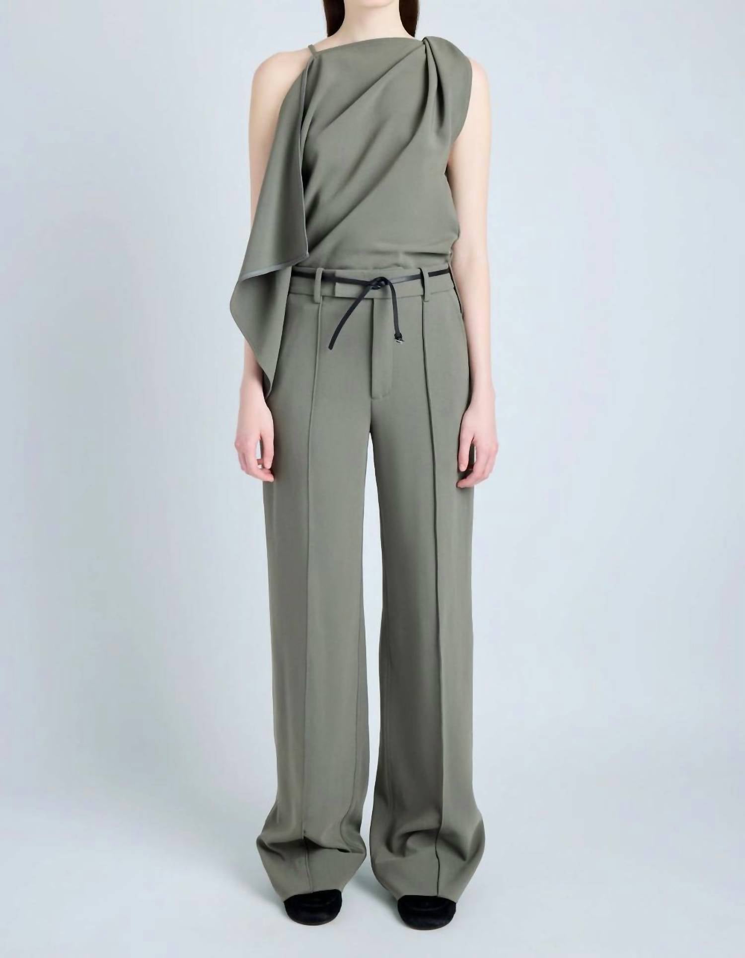 Proenza Schouler Weyes Straight Leg Pant in wood - women's pants