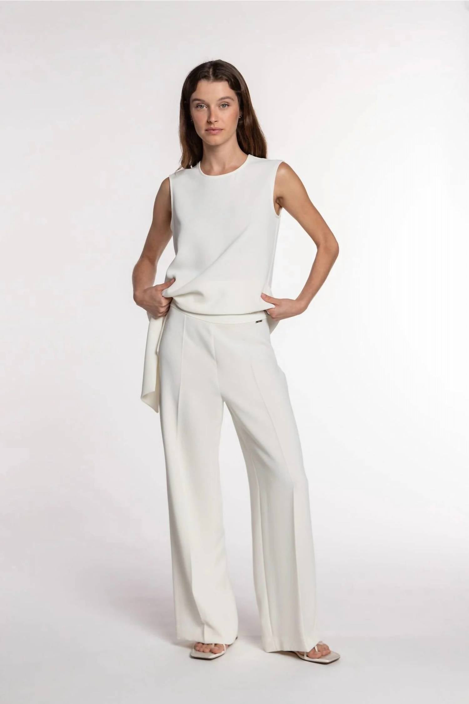 Naulover - Straight Leg Double Crepe Pant
