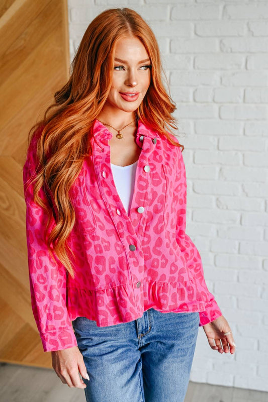 Jodifl - Wild At Heart Animal Print Button Down Jacket