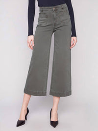 Charlie B - Patch Pocket Flare Twill Pants