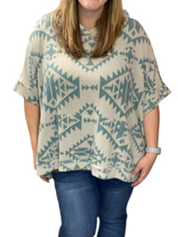 Honeyme - Aztec Hoodie Poncho