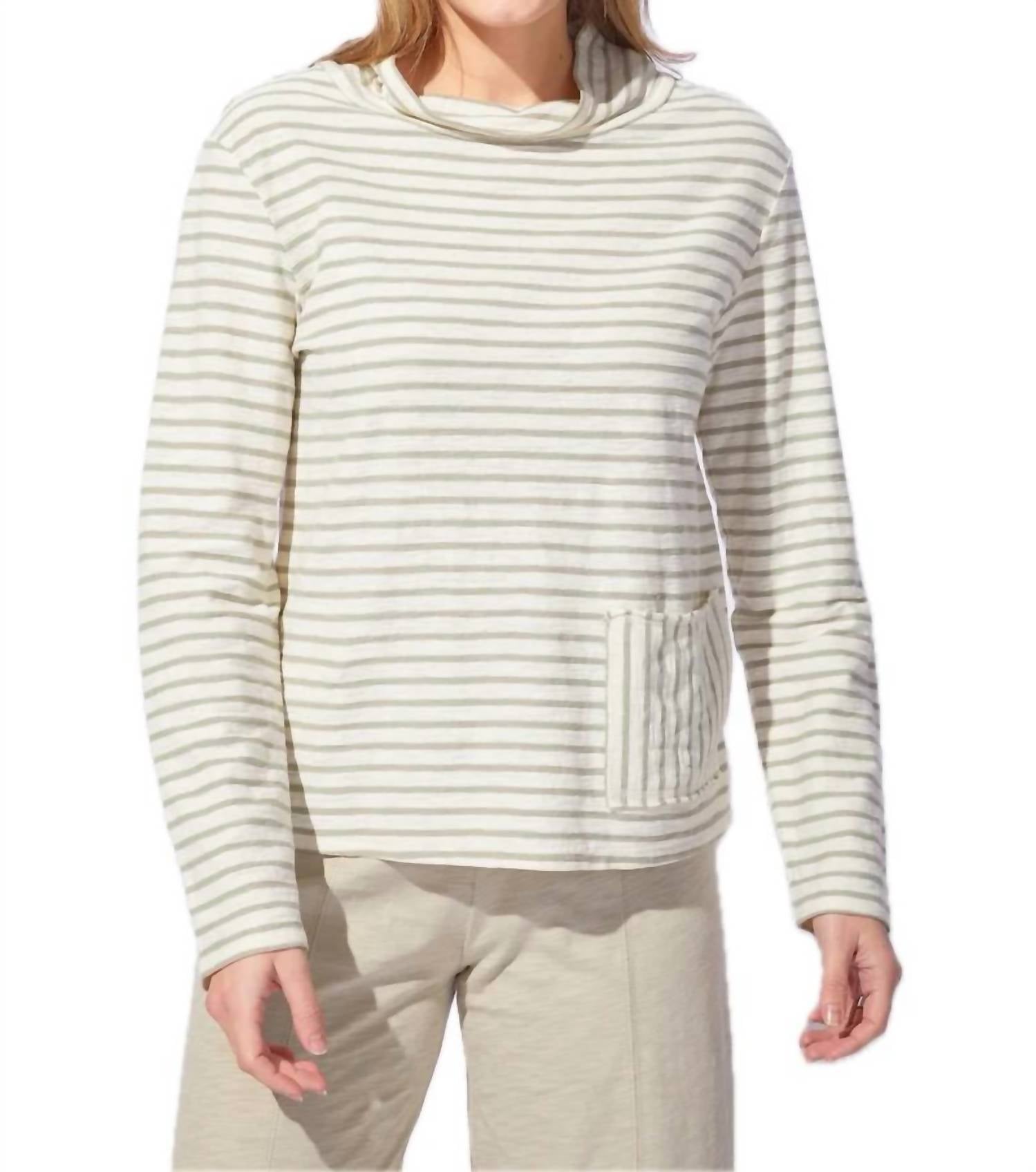 Escape By Habitat - Santa Barbara Stripe Chill Funnel Neck Top