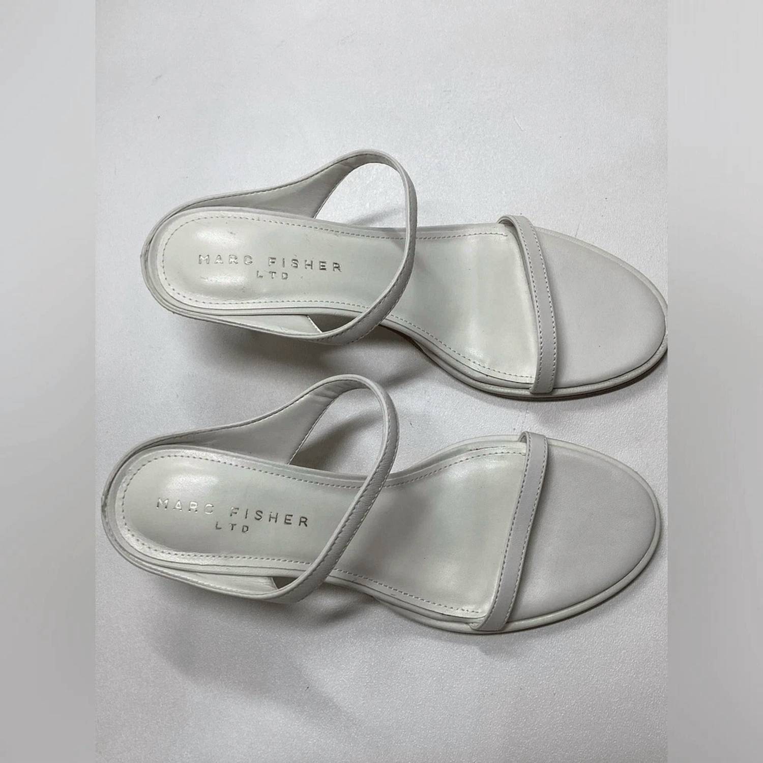 Marc Fisher - Women's Alonde Leather Heeled Slide Sandal