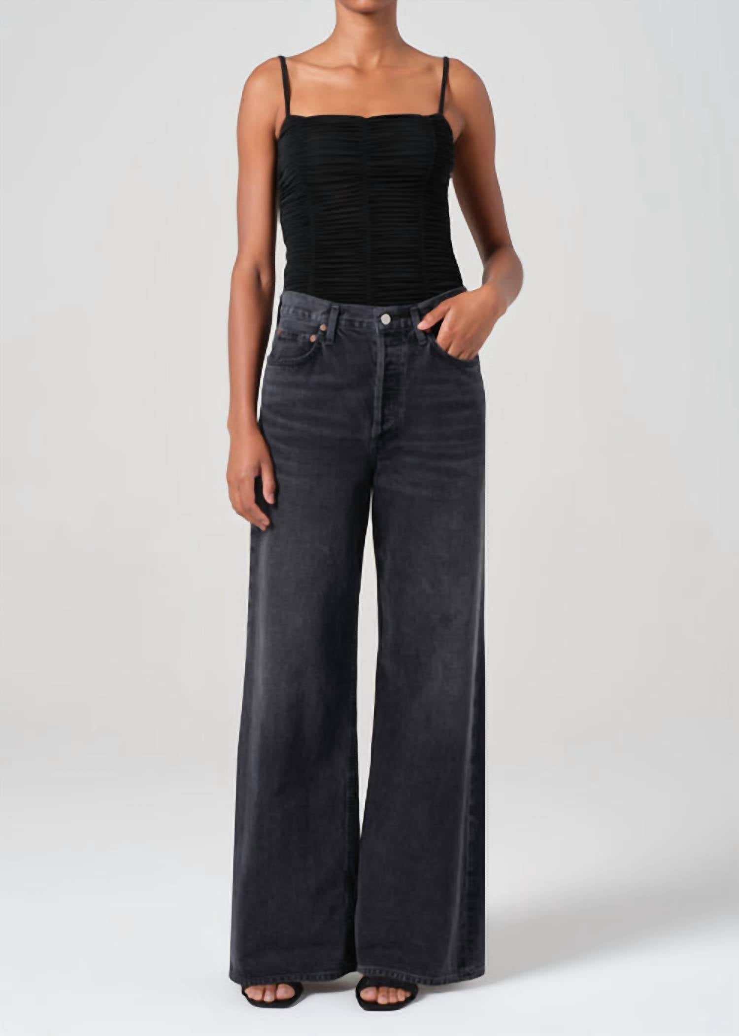 AGOLDE Dame High Rise Wide Leg Jean in hitch - women's jeans