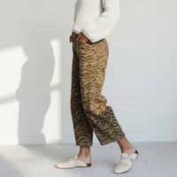 Umorger Zebra Stripe Barrel Jeans in greige - women's jeans - view 4