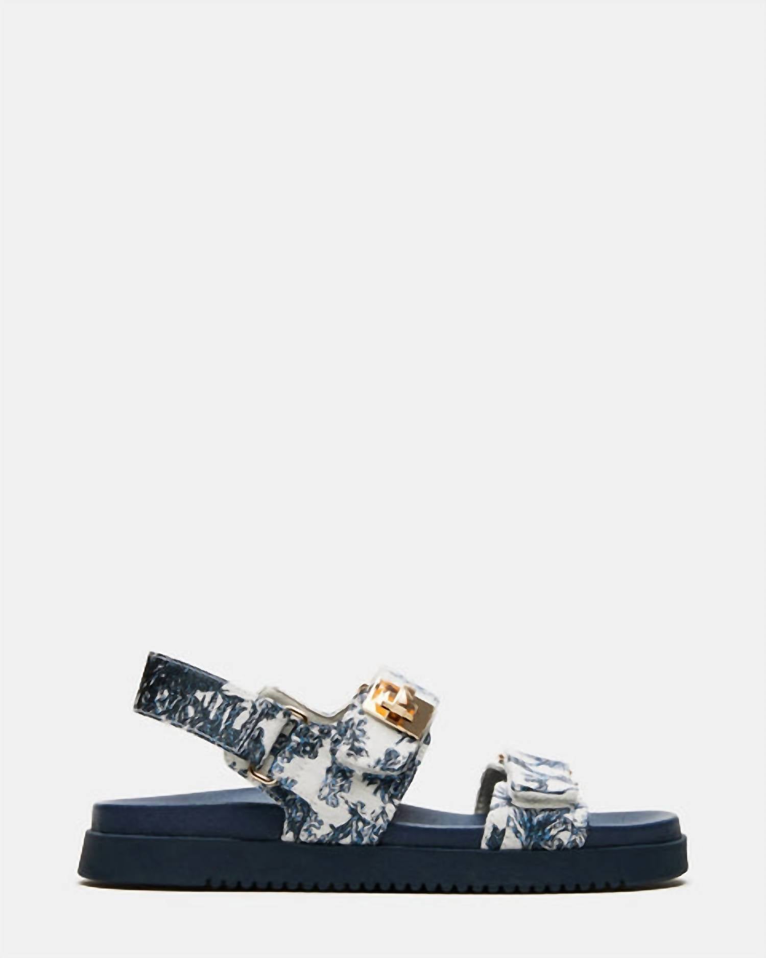 STEVE MADDEN Women's Mona Slingback Footbed Sandals in navy multi - women's sandal - alternate view