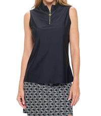 Aryeh Elaine Sleeveless Zip Top in black - women's tank top
