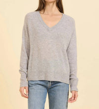 One Grey Day - Sloane Cashmere V Neck Sweater