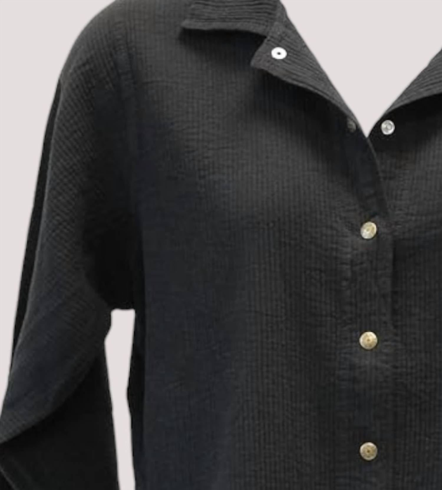 Jess & Jane - Cord Cotton Long Sleeve Snap Shirt