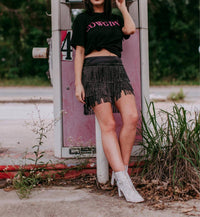 Merigold Kiss - Cowgirl 3d Pink Sequin Embroidered Tee