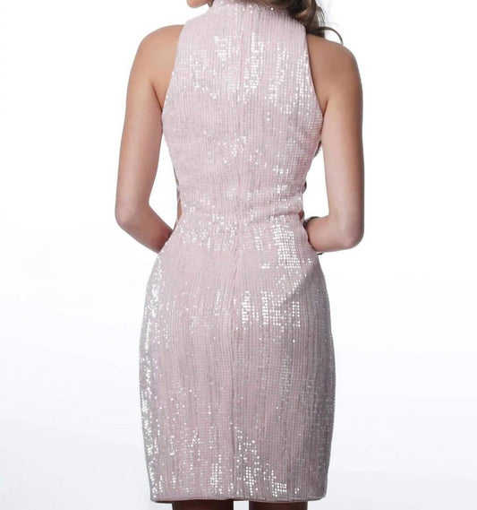 Jovani - High Neck Sequin Cocktail Dress