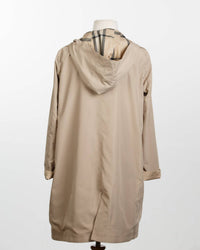 RAINRAPS Raintrench With Detachable Hood Rain Trench Coat in camel plaid - women's jacket - view 4