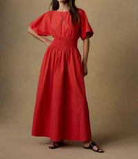 Faherty - Coastal Poplin Elia Smocked Maxi Dress