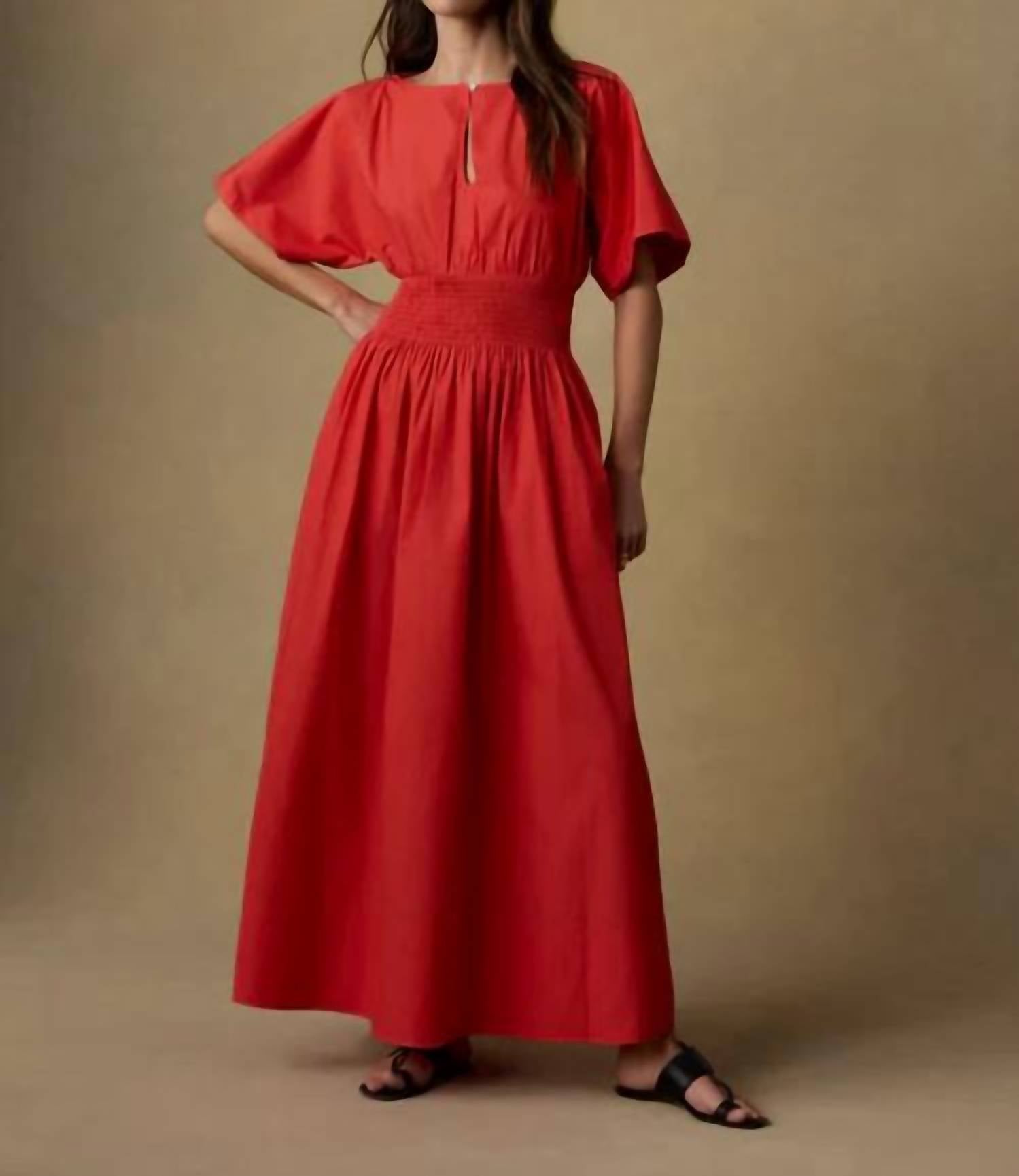 Faherty - Coastal Poplin Elia Smocked Maxi Dress