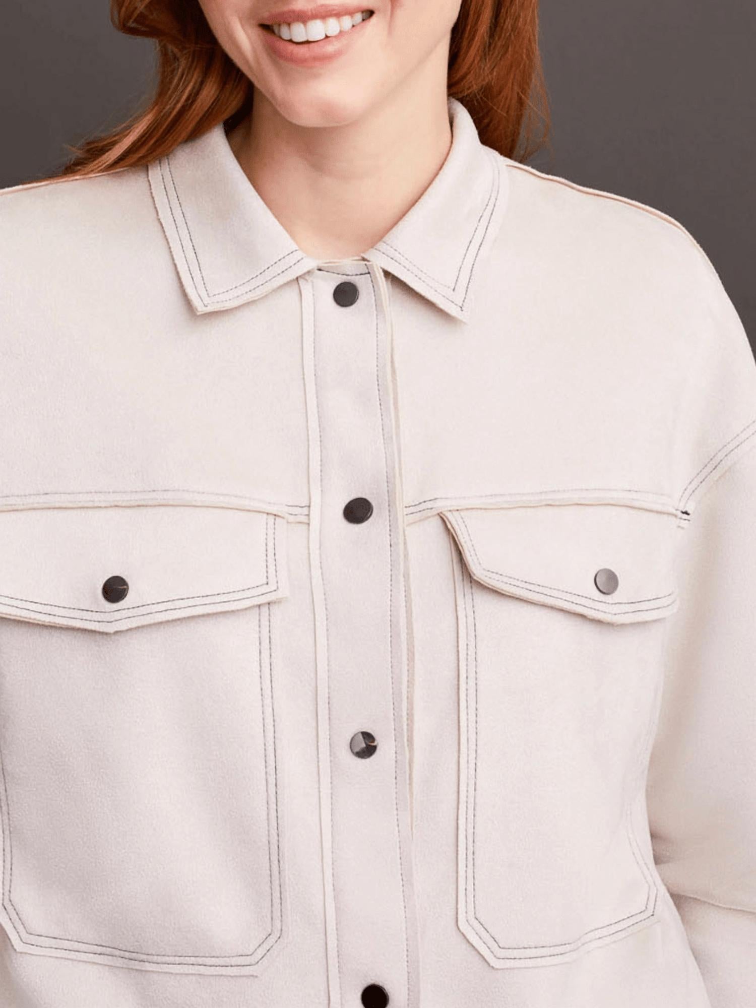 Tribal - Loose Fit Suede Jacket