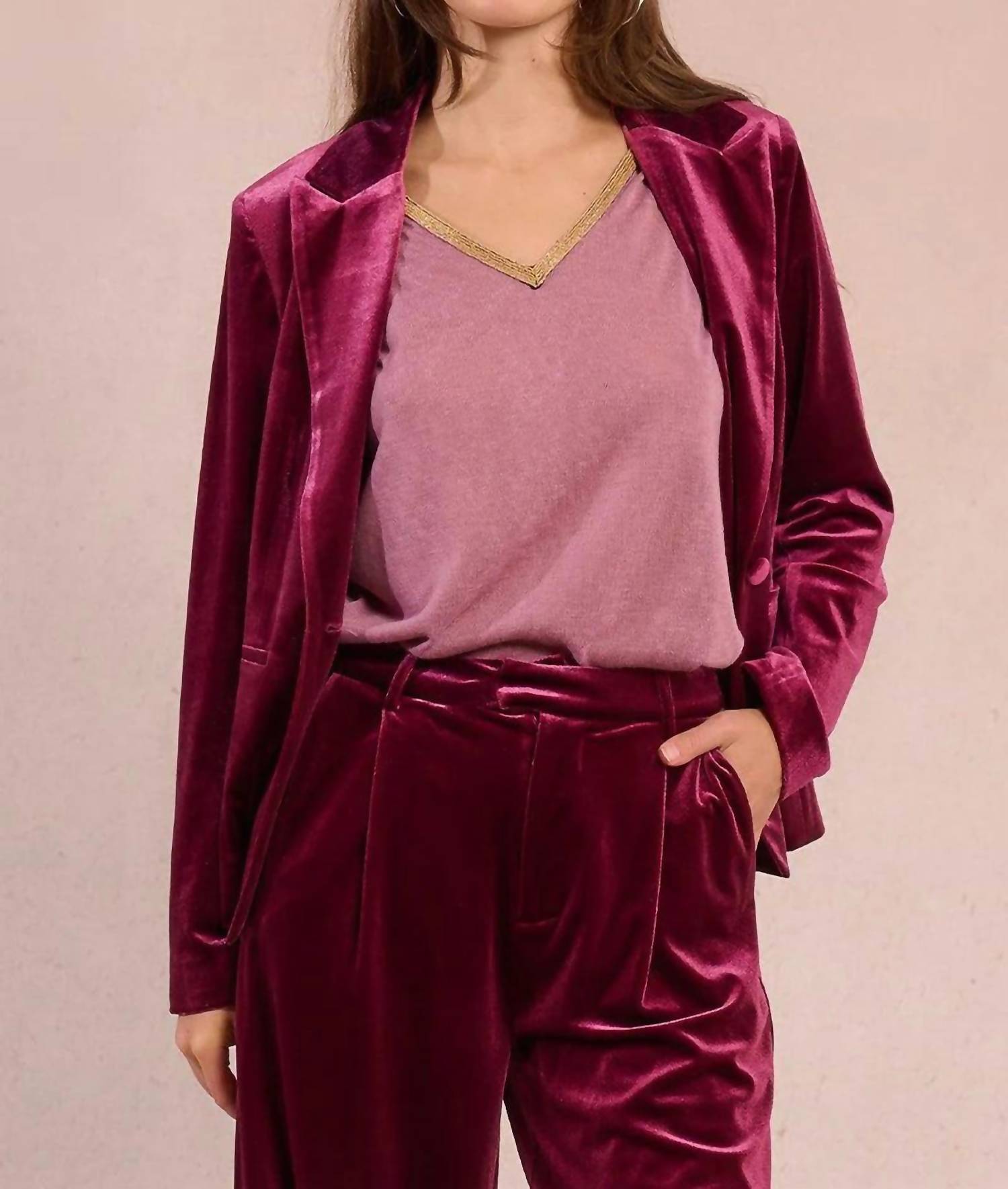 Molly Bracken - Velvet Luxe Knitted Blazer