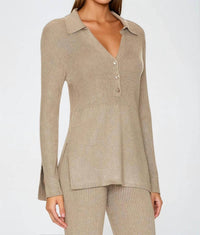 525 America - Women's Gemma Ribbed Polo Top