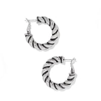 Brighton - Women's Interlok Twist Medium Leverback Hoop Earrings