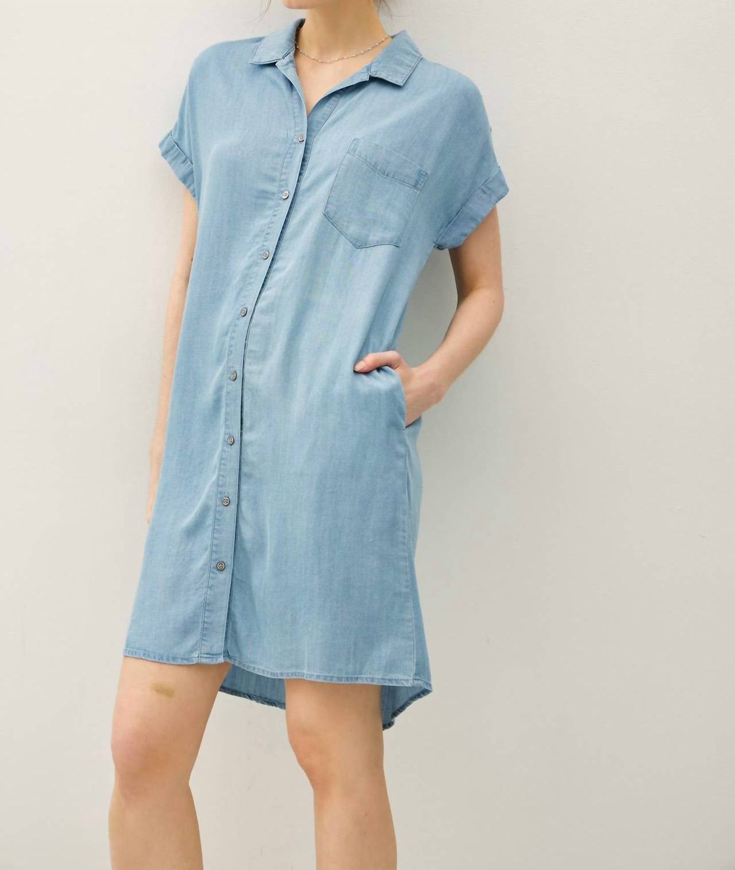 Be Cool - Denim Button Down Tencel Dress