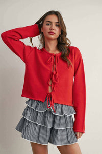 Buttermelon - Hattie Front Tie Long Sleeve Sweater