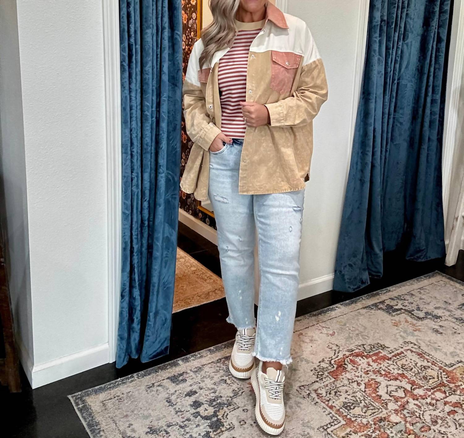 ee:some Coco Mineral wash Jacket in beige - women's jacket - view 5
