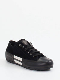 Candice Cooper Women's Rock Patch Fashion Leather Sneakers in black white - women's sneaker