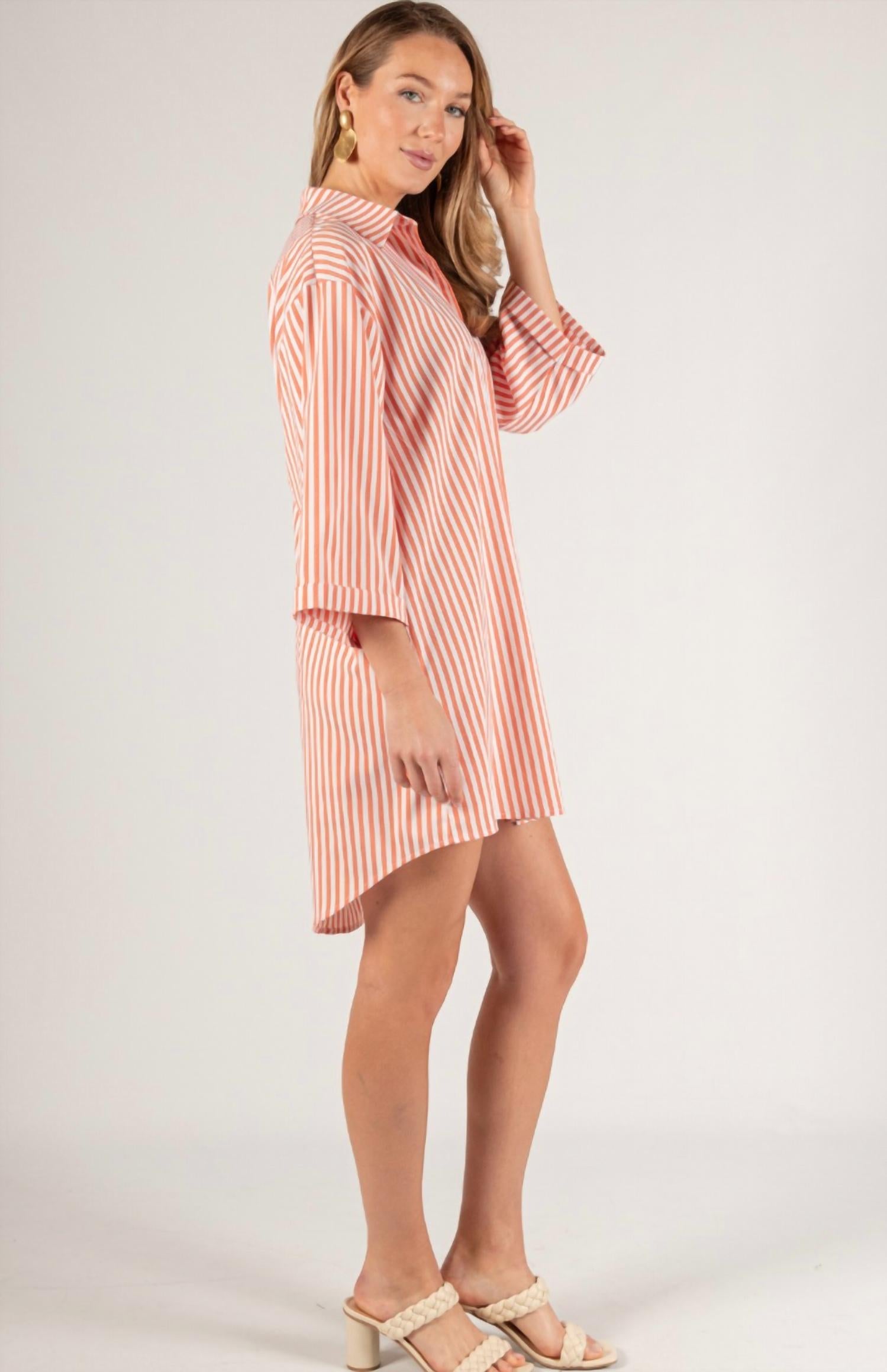 Before You Collection - Simone Striped Shirt Dress