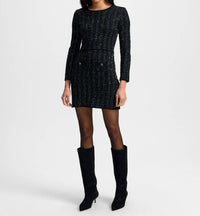 Veronica Beard Channing Knit Mini Dress in black - women's dress - view 4