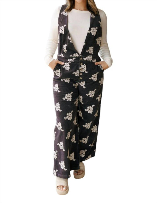 Mystree - Embroidered Cord Jumpsuit