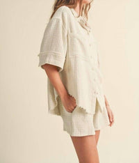 Miou Muse - Textured Gauze Shirt