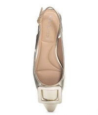 Chinese Laundry - Women's Metallic Buckle Flat Slide